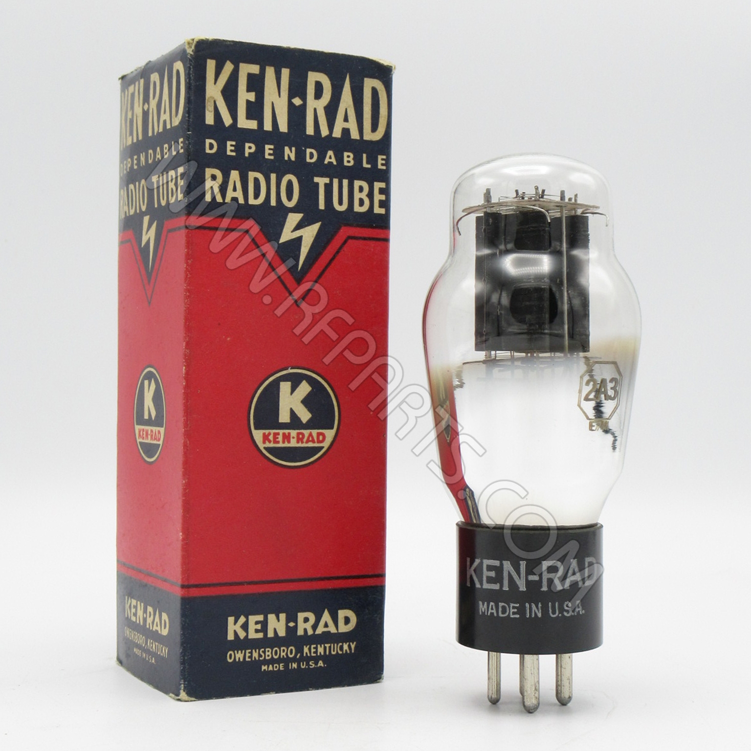 2A3, Ken-Rad, Vintage, Black, Plate, Power Amplifier, Triode