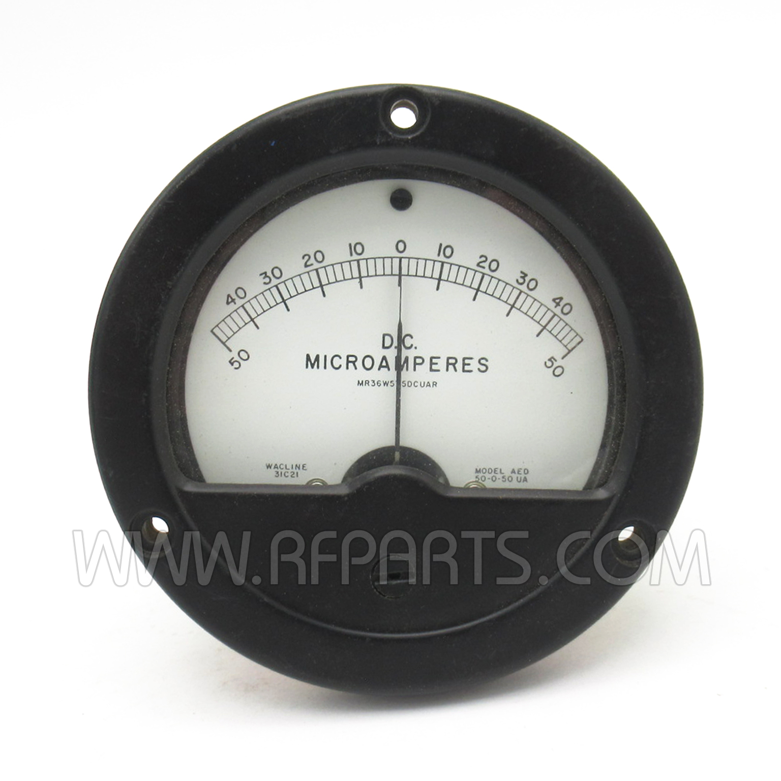 Model AED Wacline Vintage 50-0-50 D.C. Microamperes Meter (Pull)