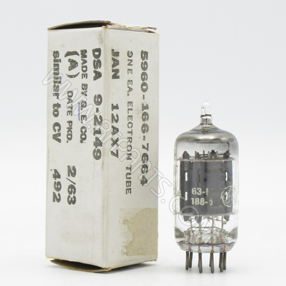 12AX7 JAN General Electric High Mu Twin Triode Grey Plate