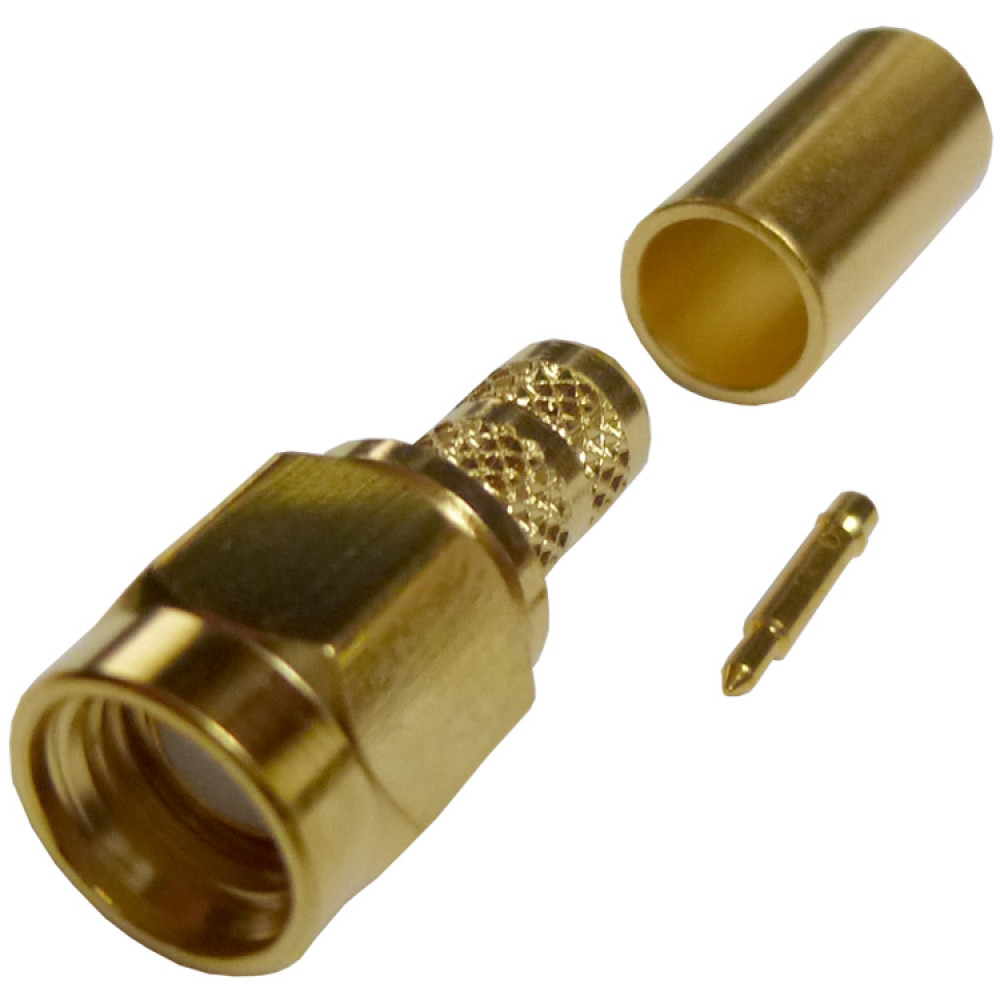 ssa✴︎ 132113 SMA Male Crimp Connector, Straight, Hex Nut, Cable Group C