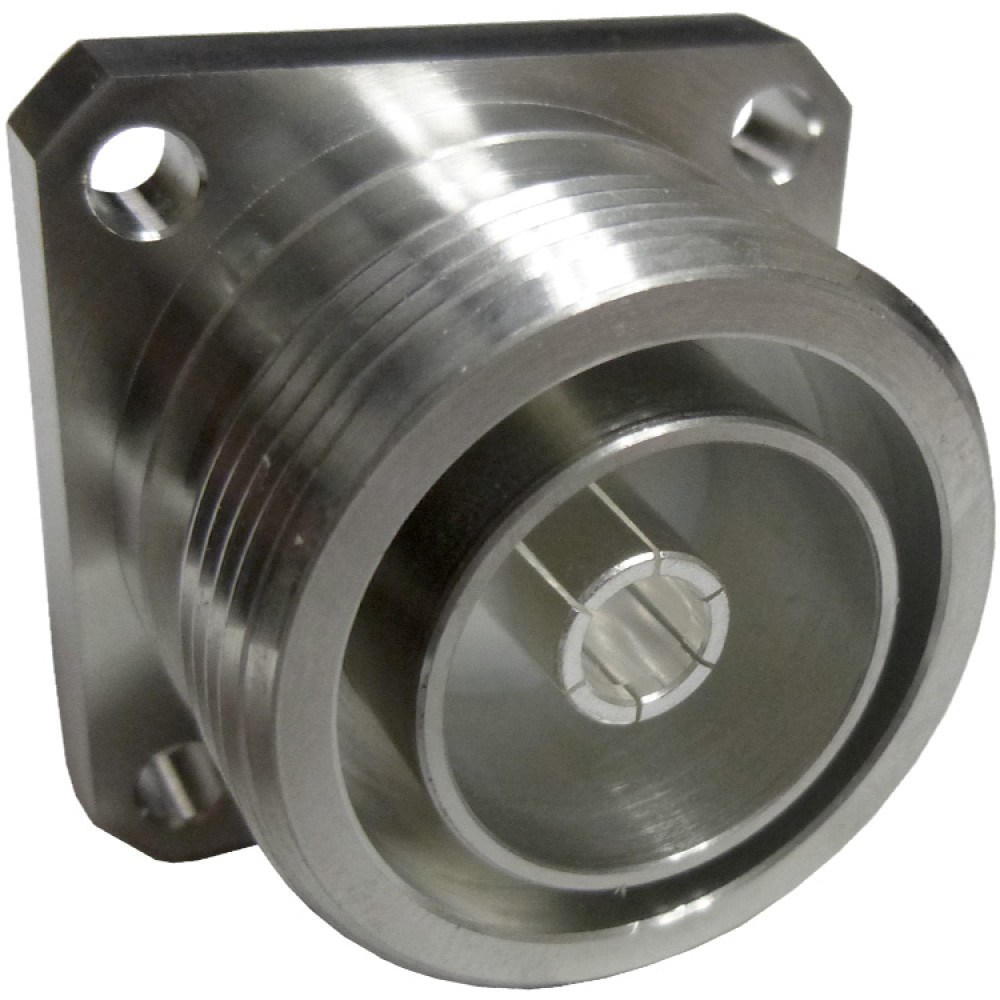 272130 7/16 DIN Female Chassis Connector, 4 Hole Flange, Solder
