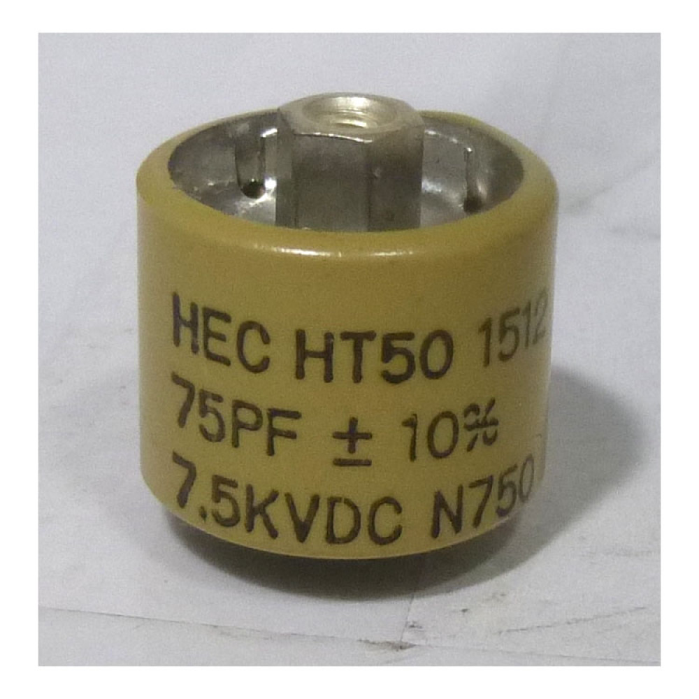 580075-7 Doorknob Capacitor 75pf 7.5kv, HT50V750KA 10%, MFR: High