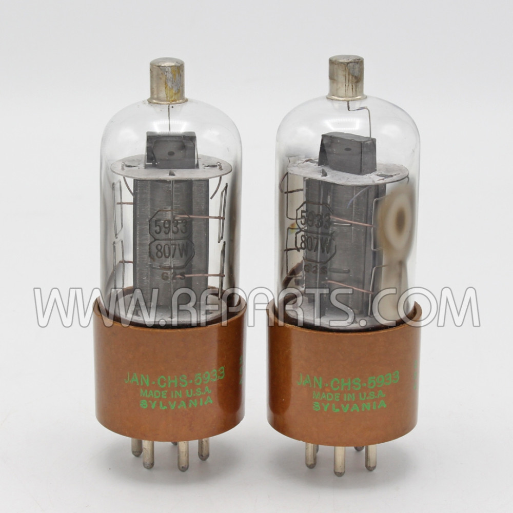 807W/5933 Sylvania Matched Pair of Tubes Beam tetrode vacuum