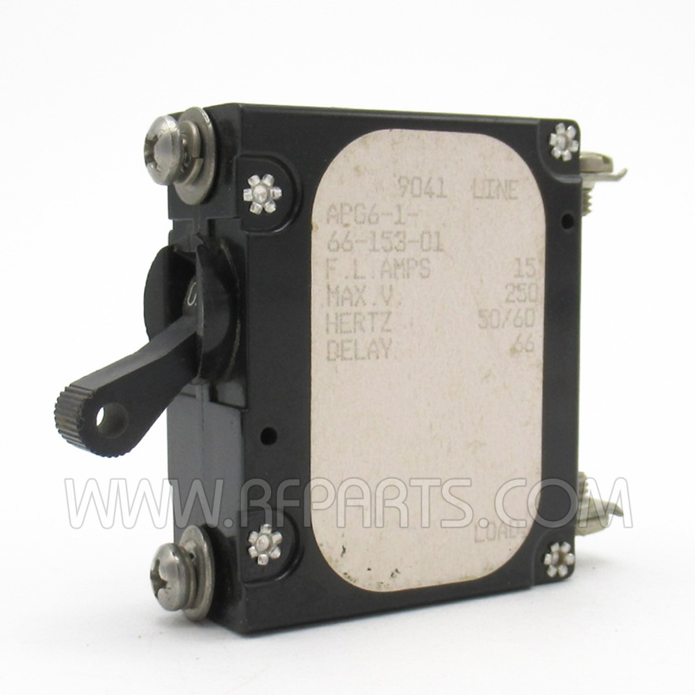 APG6-1-66-153-01, Airpax, Circuit Breaker, 15 Amps, 250V, 50/60Hz