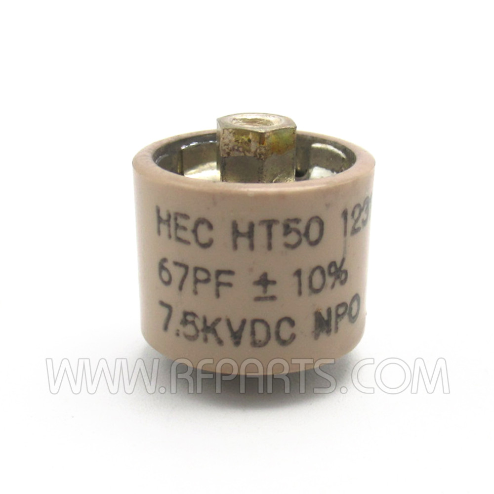 HT50V670KA, 10%, High Energy, Doorknob, Capacitor, 67pf, 7.5kv