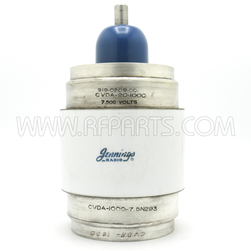 CVDA-1000-7.5N293, Jennings, Vacuum Variable, Capacitor, 7.5Kv, 20