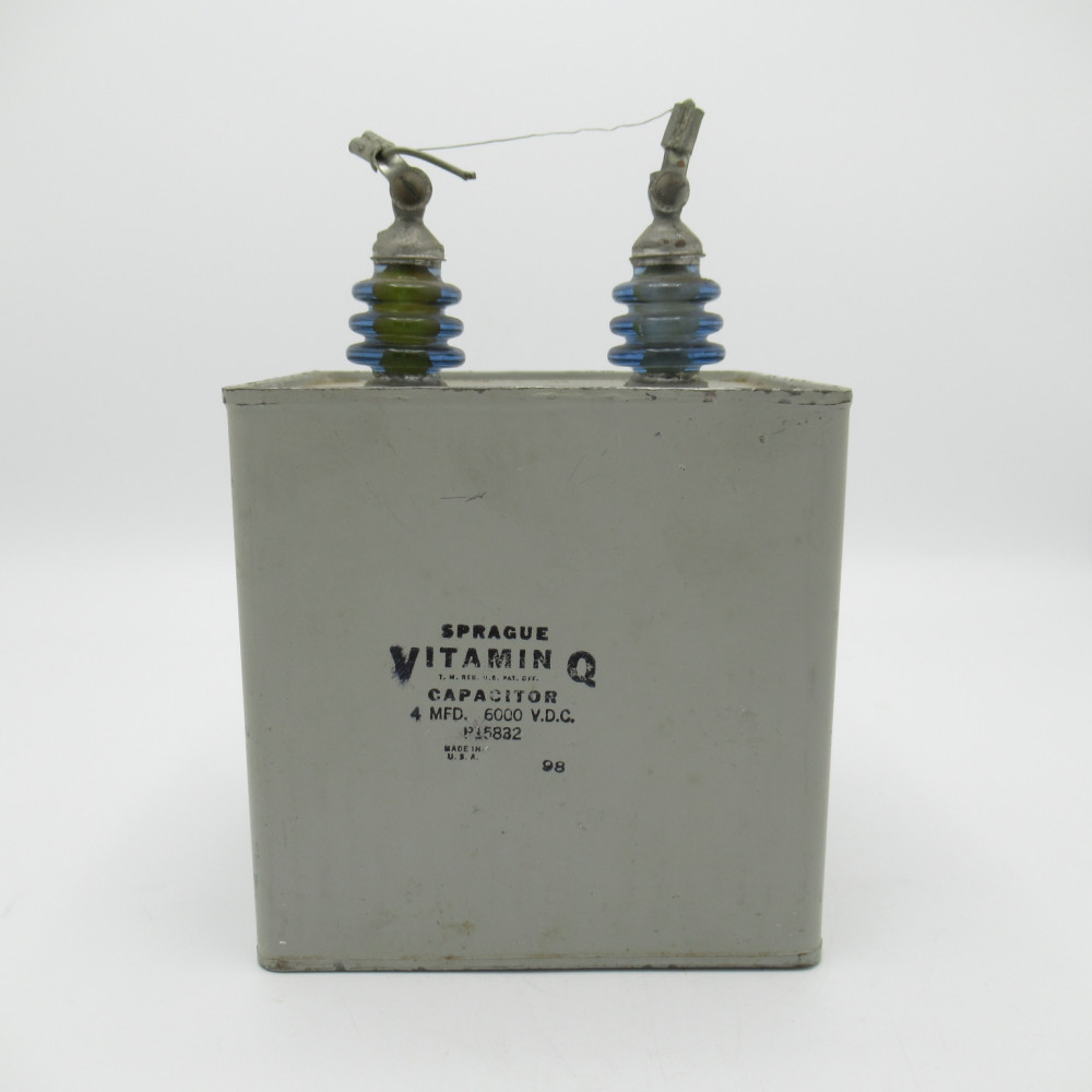 P15832 Sprague Vitamin Q Oil-filled Capacitor 4mfd 6000vdc, Used