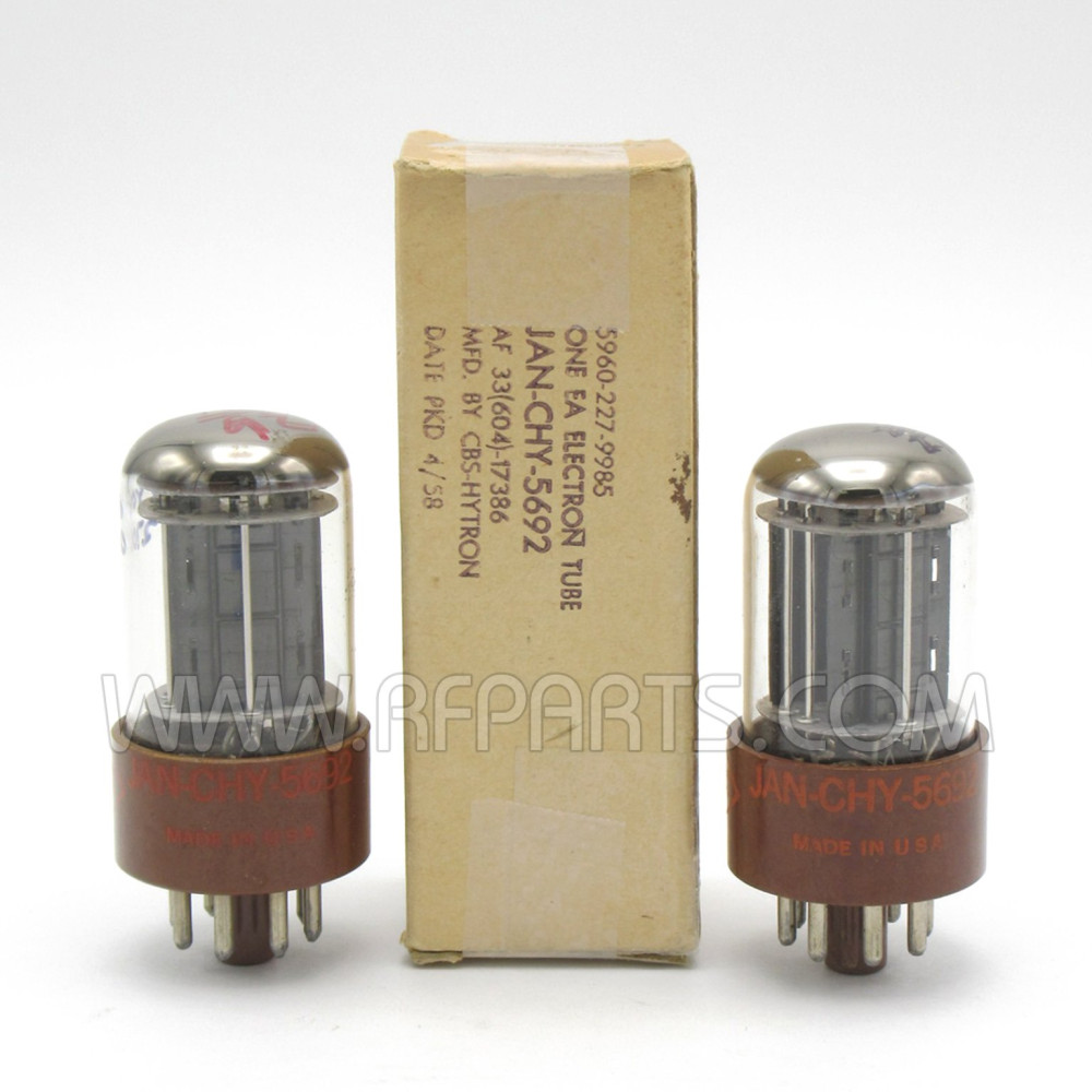 CBS JAN-CHY-5692 中古 2本セット JAN-CHY-5692 CBS 真空管 （ 6SN7 3