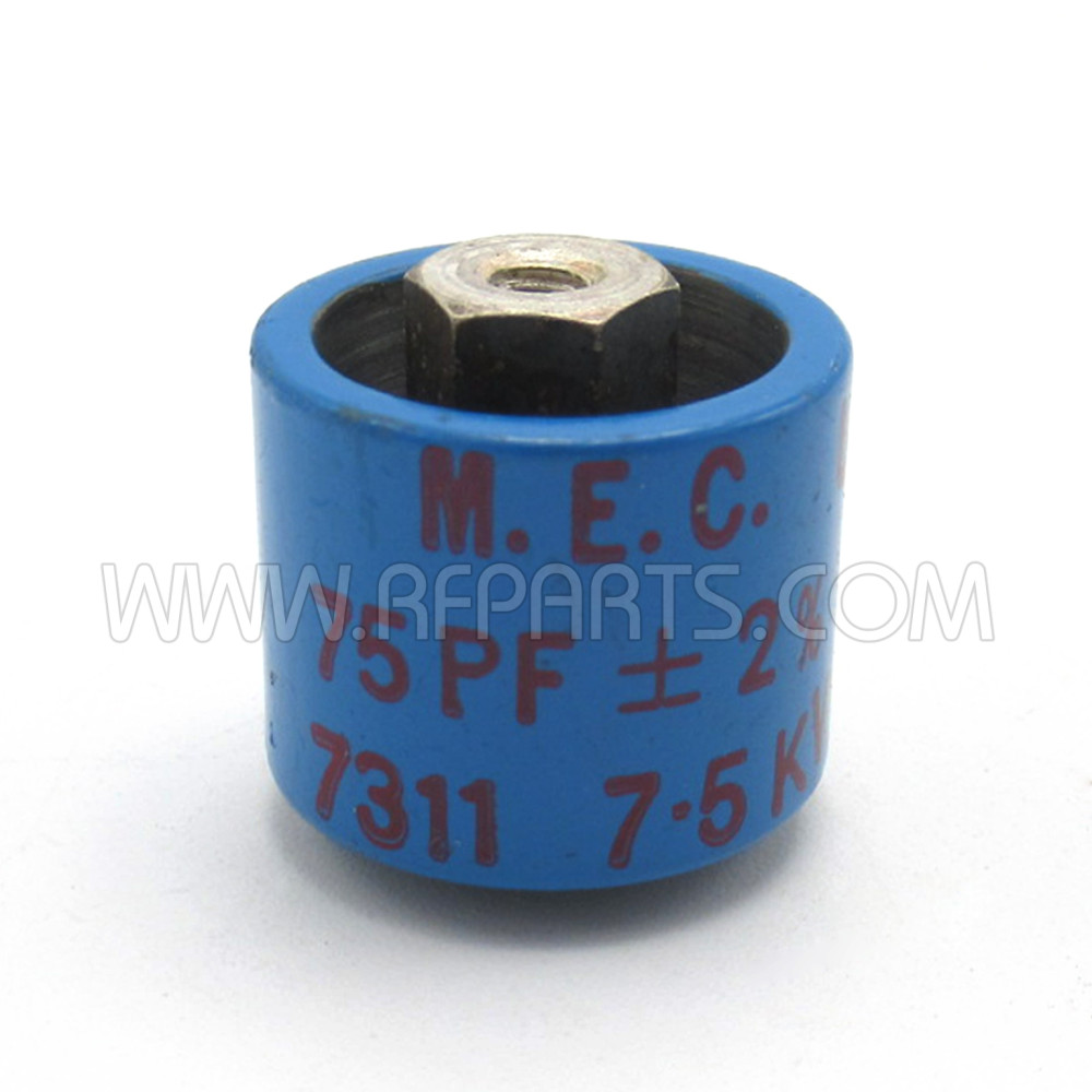 580075-7P, Doorknob, Capacitor, 75pf, 7.5kv, 2%, Used