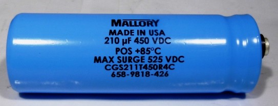Mallory or Capacitor Technology 450MDF 450VDC Type CGS Capacitor 