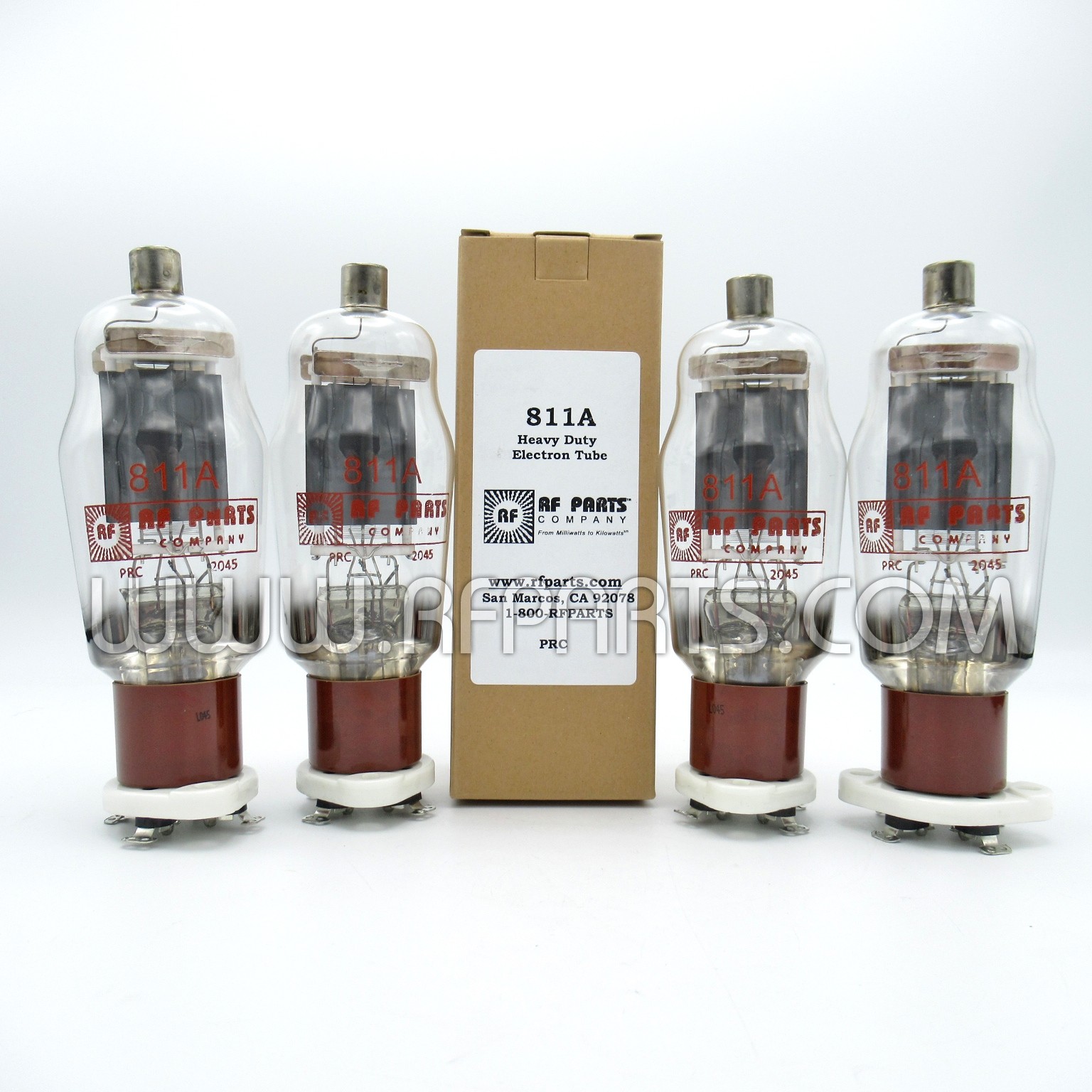 811AMQSEL Matched Set of Four RF Parts Company Select Tubes