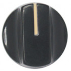 KNOB1L Tuning knob black .74 x .56, Slotted w/ white pointer