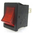 R19-001 Rocker Switch, SPST, 6a 250vac, Red Illuminated