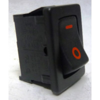 1801-R Rocker Switch, SPST, 6a 250vac (Red Lettering)