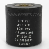 29160B102J00 Sangamo High Voltage Cylindrical Capacitor .001mfd  6kv 7.5 @ 1000KC (NOS)
