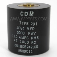 29160B242J00 Cornell Dubilier High Voltage Cylindrical Capacitor .0024mfd 6kv 13 Amps @ 1000KC (NOS)