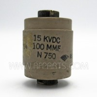 857 CentraLab Doorknob Capacitor 100pf 15KV DC 10% (Pull)