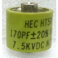 580170-7P Doorknob Capacitor, 170pf 7.5kv, 20% (Pull)