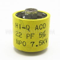580022-7 HI-Q Doorknob Capacitor 22pf 7.5kv 5% NPO (Pull)