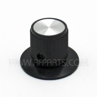 Black Tuning Knob with Skirt and Chrome Center 