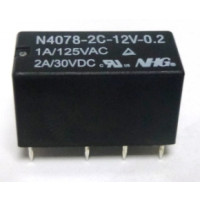 N4078-2C-12V-0.2 NHG DPDT PC Mount 2 Amp Relay 