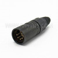 NC5MX-B Neutrik 5 Pole Male XLR Cable Connector with Black Metal Housing and Gold Contacts.