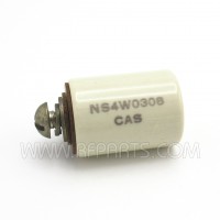 NS4W0308 CAS Glazed Ceramic Insulator 1 inch Long  x 3/4 inch Diameter (Pull)