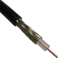 RG58U Belden Coaxial Cable, Flexible, 0.195 Diameter, 20 AWG Solid Center, Black Jacket
