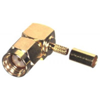 RP-3010-1B RF Industries Reverse Polarity Right Angle SMA Male Crimp Connector for Cable Group B