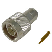 TC-240-NMC Times Microwave Connector, type-n male clamp, Lmr 240 knurled nut, Cable Group: X