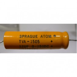 TVA1505  Electrolytic Capacitor, 12uf 250v, Axial Lead, Sprague