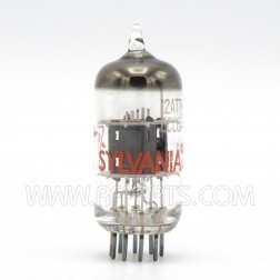12AT7 Sylvania High Frequency Black Plate Twin Triode Red Label (NOS) 