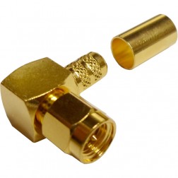 132239  SMA Male Crimp Connector, Right Angle, Cable Group X, Amphenol