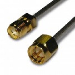 135106-R1-12 Amphenol 12 in 0.085 Flex Semi Rigid Cable Assembly SMA Male to Female Bulkhead