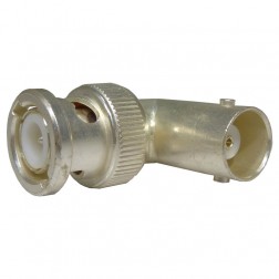31-9-S BNC In-Series Adapter, Right Angle Male to Female, Silver (Industrial Grade), UG306/U, Amphenol