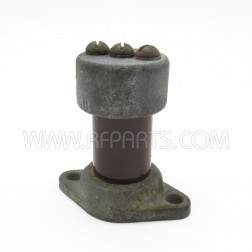 3 Inch Brown Ceramic Stand-Off with Metal Base and Cap (Pull)