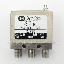 401-186 Dow-Key Microwave 28VDC SPDT SMA Relay (Pull)