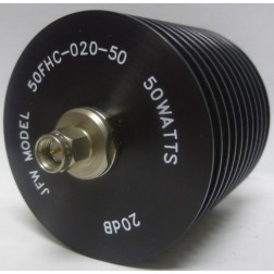 50FHC-020-50 JFW Fixed Attenuator,  50 Watt, 20dB, SMA Male/Female (Pull)