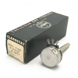 53C1-2500-S Clarostat 2500 Ohm 2W Linear Potentiometer 1/4 inch X 1 1/2 inch shaft (NOS)
