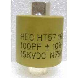 570100-15 Doorknob Capacitor, 100pf 15kv 10%,  High Energy (HT57Y101KA)