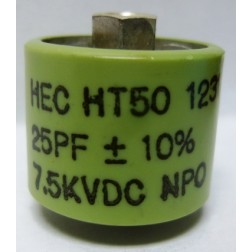 580025-7  High Energy Doorknob Capacitor 25pf 7.5kv, 10%, (HT50V250KA/580025-7)