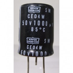 1000-50R  Electrolytic Capacitor, Radial Lead 1000 uf, 50v, Nippon Chemicon