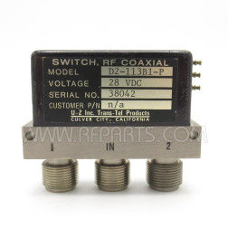 D2-113B1-P U-Z Inc.Type-N SPDT RF Coaxial Switch 28VDC (NOS)