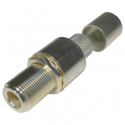 EZ600NFBH Times Microwave Type-N Female Bulkhead Crimp Connector (Straight, Captivated Pin, EZ Style)