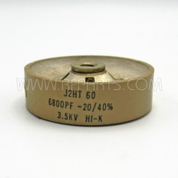 J2HT60 Jennings Doorknob Capacitor 6800pf 3.5Kv -20/40% (Pull)
