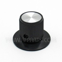 Black Tuning Knob with Skirt and Chrome Center 