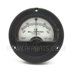 Model ADD Vintage Marion D.C. Milliamperes Panel Meter 100 - 0 -100mA (Pull)