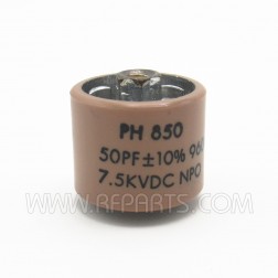 PH850 Philips Doorknob Capacitor 50pf 7.5kvdc NPO 10% (NOS)