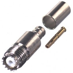 RFU-601-4 RF Industries Mini UHF Female Crimp Connector for Cable Group X