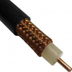 RG217/U Alpha Wire Flexible Coax Cable, 0.545" Diameter, Single Shielded with Black PVC Jacket